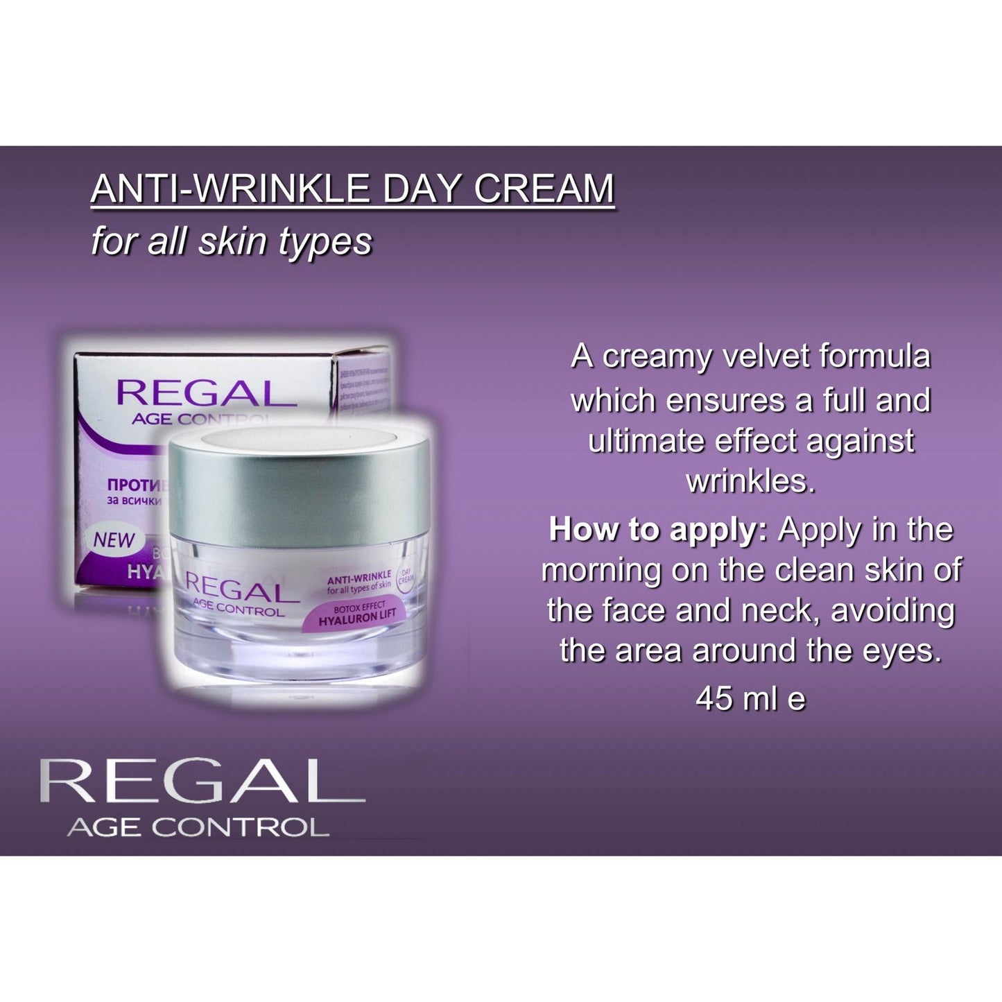 REGAL Anti-Rimpel Dagcrème Botox Effect | 45ml - MISTER33.COM