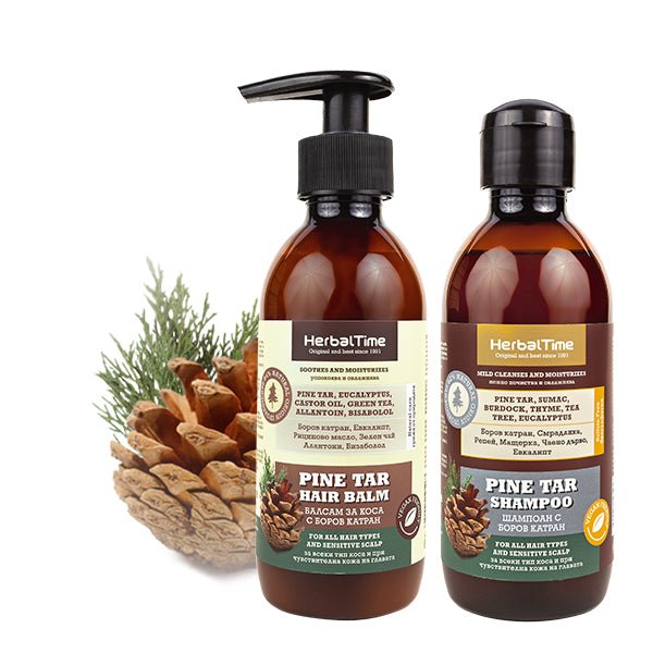 HERBAL TIME Dennenhars Shampoo voor Eczeem/Psoriasis/Roos/Jeuk/Gevoelige hoofdhuid - 240ml | MISTER33.COM