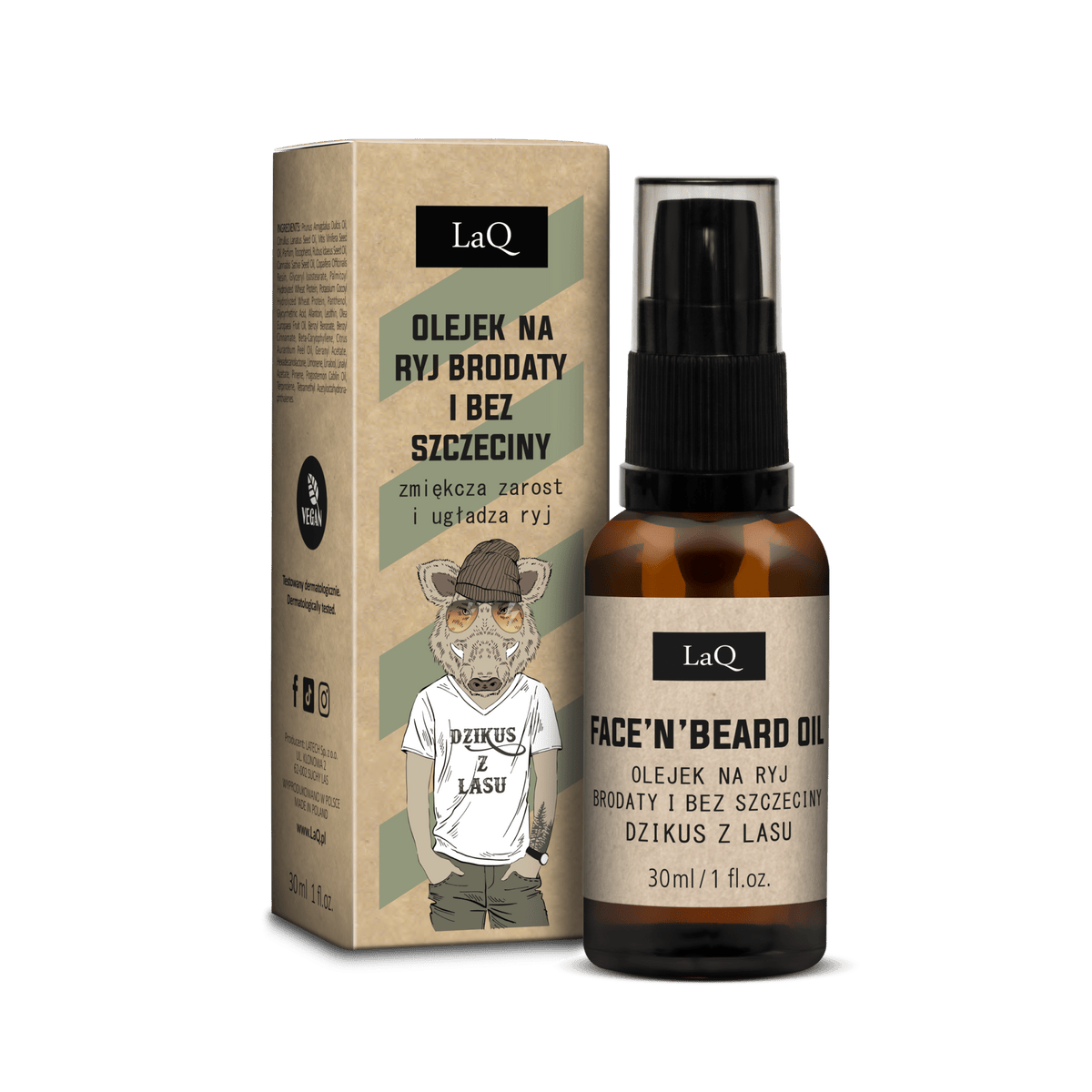 LaQ LaQ Face 'n' Beard Oil Wild Boar Baardolie – 30ml | MISTER33.COM