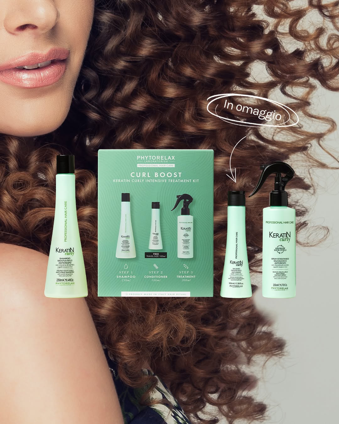 PHYTORELAX Curly Care Set Anti-Frizz Shampoo + Haarmasker + Haarspray voor Krullend of Pluizig Haar - 700ml | MISTER33.COM