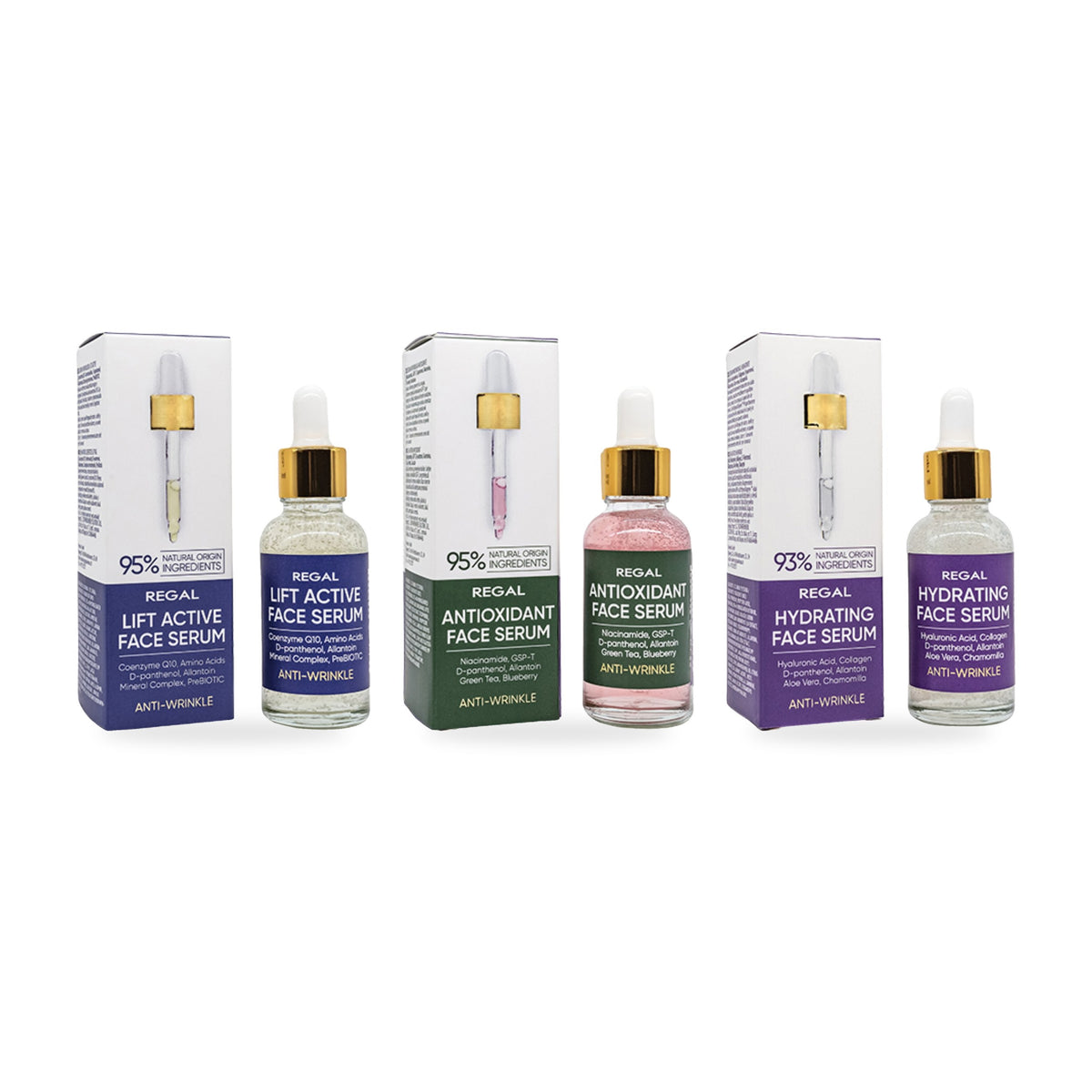 Regal Face Serum Voordeelverpakking – Anti Age Serum Set – 3 x 30ml