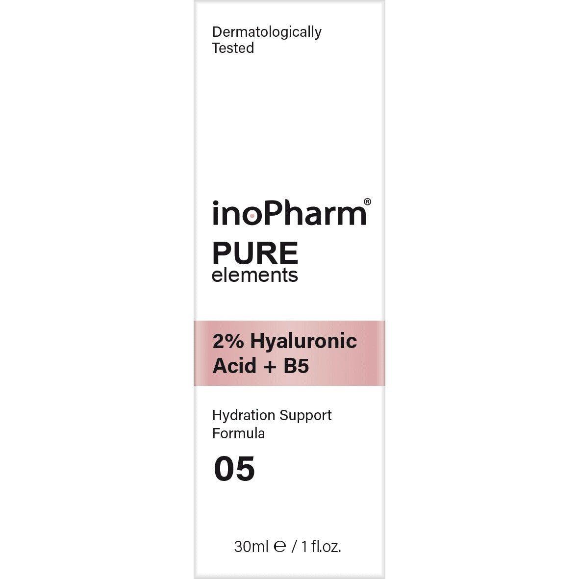 INOPHARM Pure Elements 05 Hydraterend Serum met Hyaluronzuur/Vitamine B5 | 30ml - MISTER33.COM