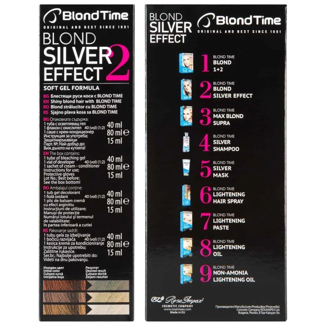 Blond Time Bleekgel Zilvereffect – voor- en achterkant verpakking
