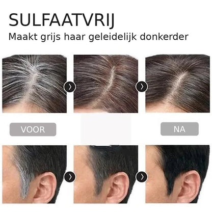 Men's Master Shampoo Grijs Haar Voordeelpak – voor en na: grijs haar geleidelijk bedekt