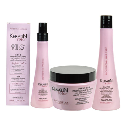 PHYTORELAX Color Protection Set Shampoo + Haarmasker + Hair Spray - voor Gekleurd of Behandeld Haar - 650ml | MISTER33.COM