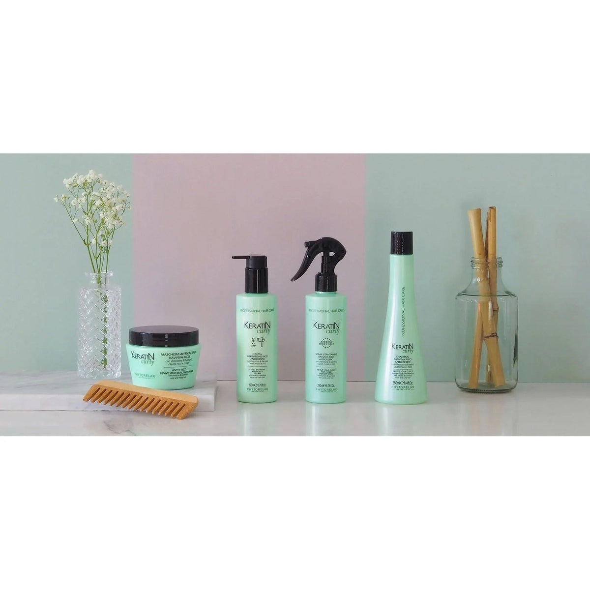 PHYTORELAX Phytorelax Keratin Curly Voordeelverpakking – Bamboe – 700ml | MISTER33.COM