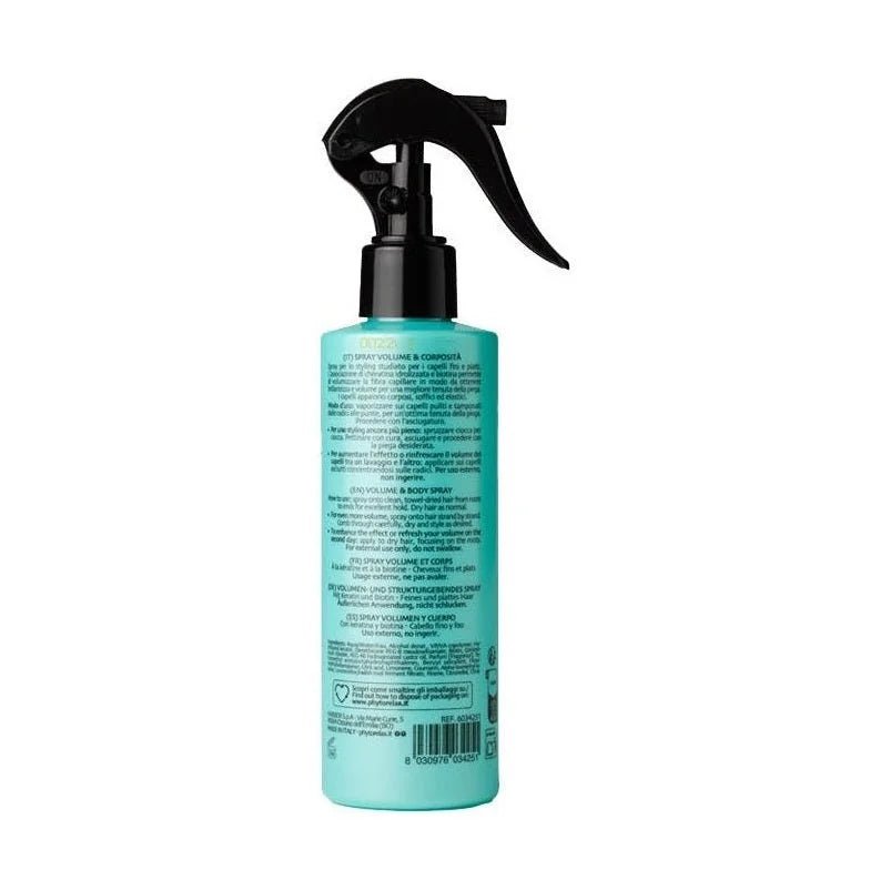 Phytorelax Keratin Volume & Fullness Spray voor Fijn Haar – achterkant verpakking