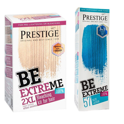 PRESTIGE Prestige Semi-Permanente Blauwe Haarverf Set Blue Lagoon – 2 x 100ml | MISTER33.COM