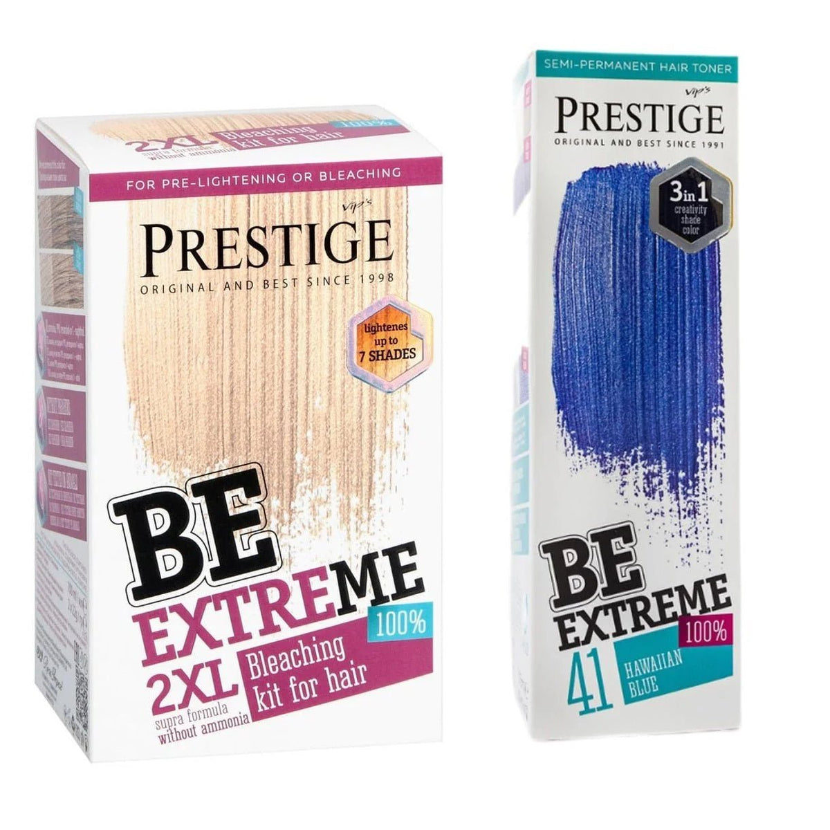 Prestige Semi-Permanente Blauwe Haarverf Set Hawaiian Blue – 2 x 100ml