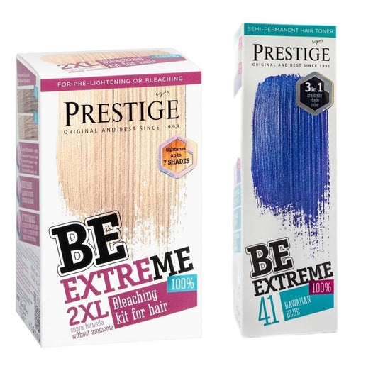 PRESTIGE Prestige Semi-Permanente Blauwe Haarverf Set Hawaiian Blue – 2 x 100ml | MISTER33.COM