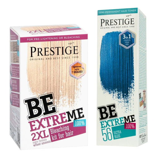 PRESTIGE Prestige Semi-Permanente Blauwe Haarverf Set Ultra Blue – 2 x 100ml | MISTER33.COM