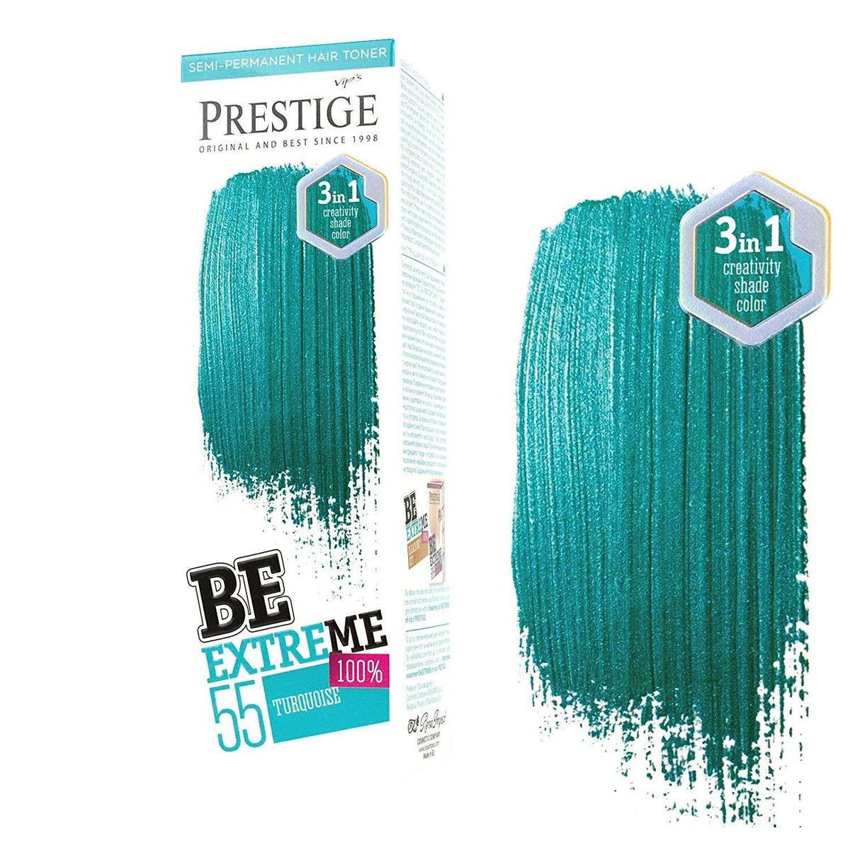 Prestige Semi-Permanente Blauwgroene Haarverf Set Turquoise – kleuring en kleurresultaat