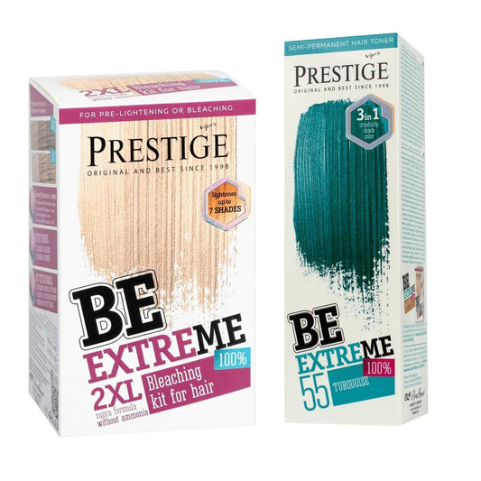 PRESTIGE Prestige Semi-Permanente Blauwgroene Haarverf Set Turquoise – 2 x 100ml | MISTER33.COM