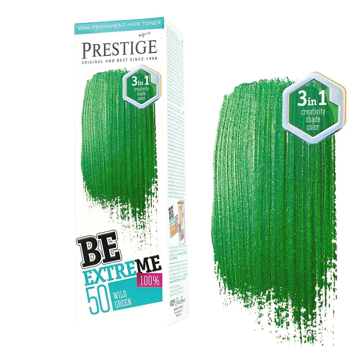 Prestige Semi-Permanente Groene Haarverf Set Wild Green – kleuring en kleurresultaat