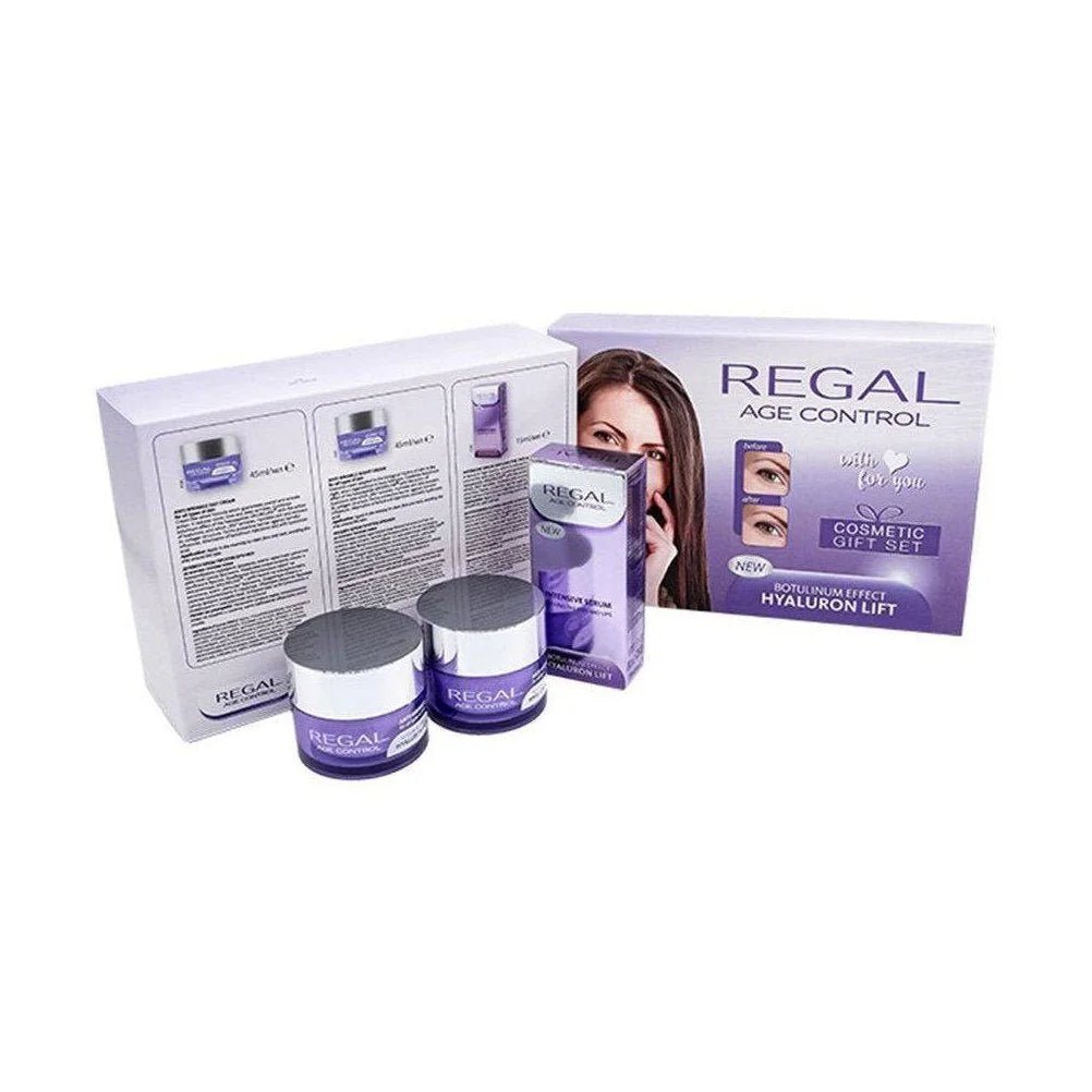 Regal Age Control Cadeaubox Dagcrème, Nachtcrème en Serum – cadeaubox schuin