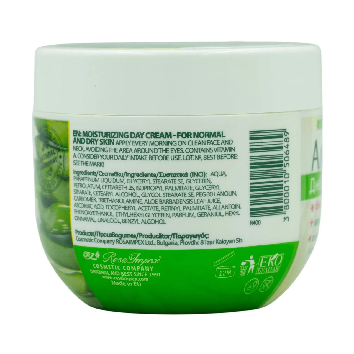 Regal Aloe Dagcrème – achterkant verpakking