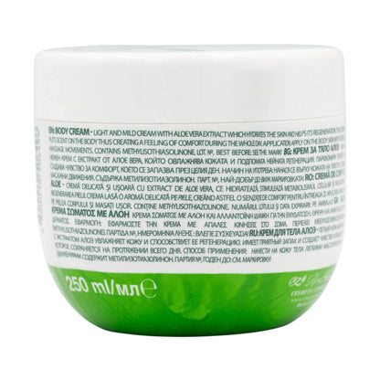 Regal Aloe Natuurlijke Bodycrème – achterkant verpakking