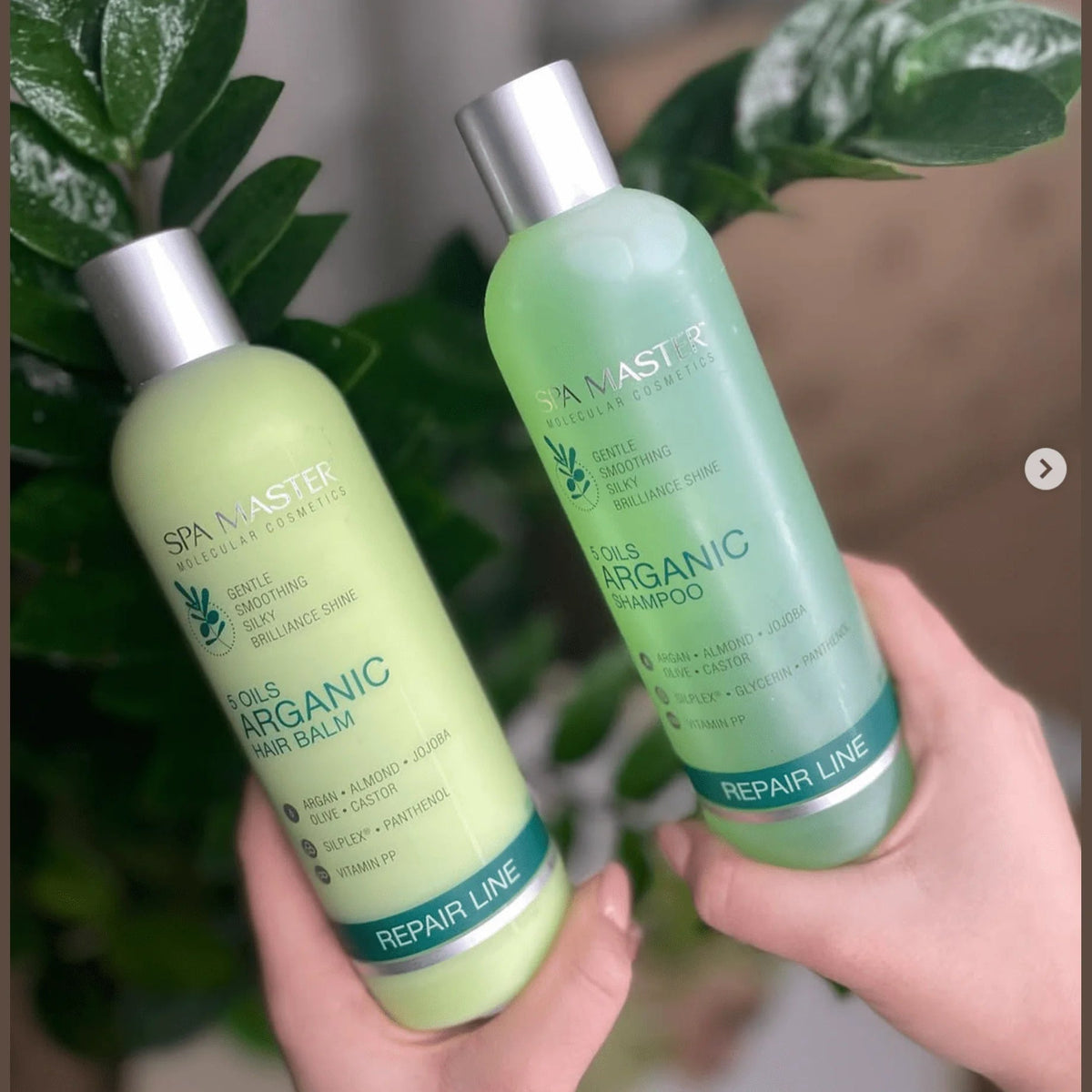 Spa Master Argan Haarbalsem voor Droog en Beschadigd Haar – samen met Argan Shampoo in de hand