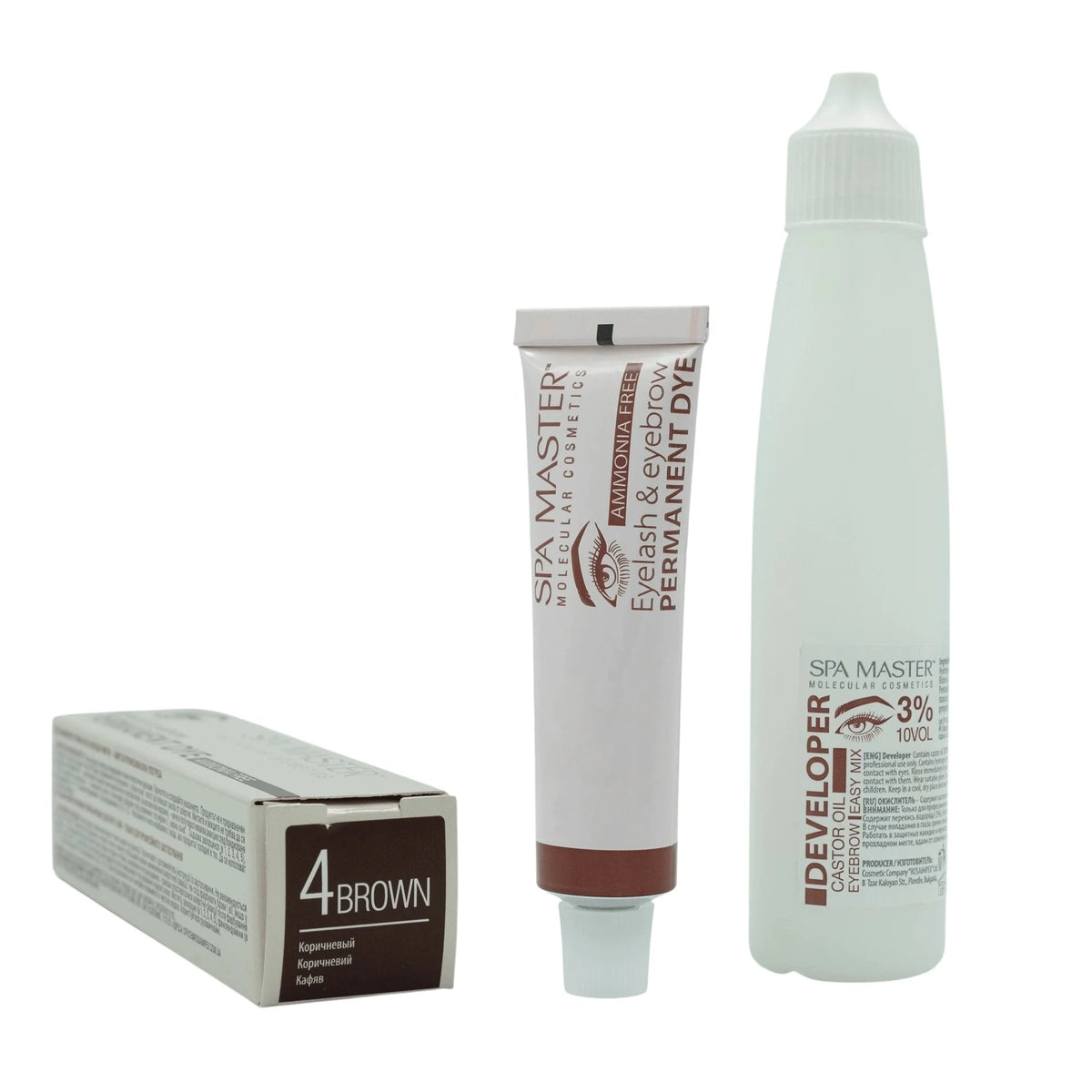 Spa Master Permanente Wenkbrauwverf + Developer 3% – kleur bruin