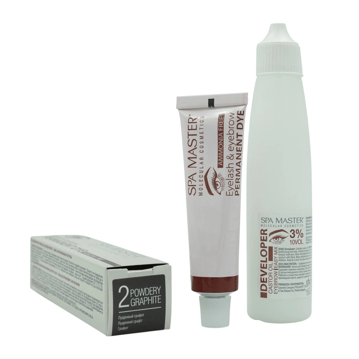 Spa Master Permanente Wenkbrauwverf + Developer 3% – kleur grafietgrijs