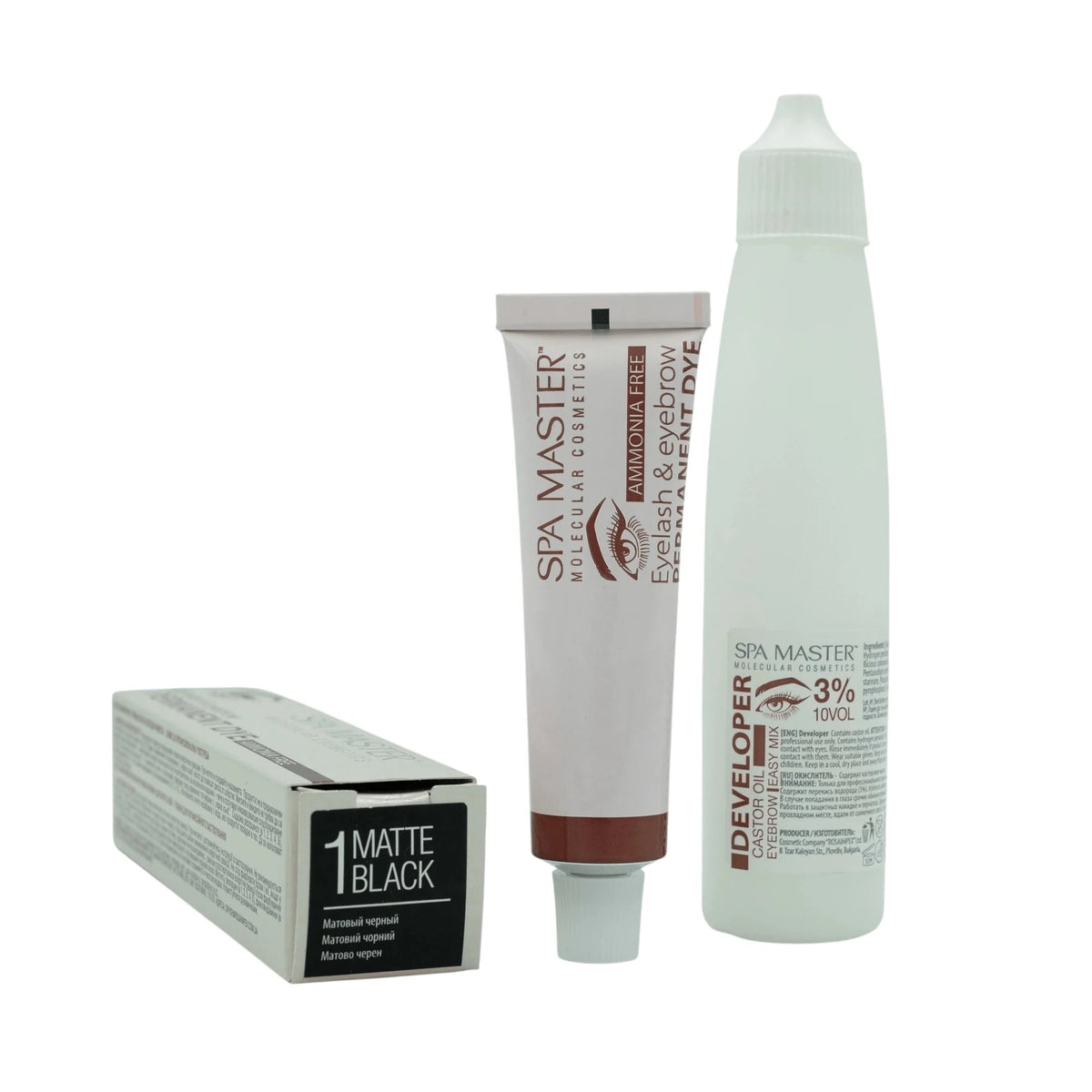 Spa Master Permanente Wenkbrauwverf + Developer 3% – kleur matzwart
