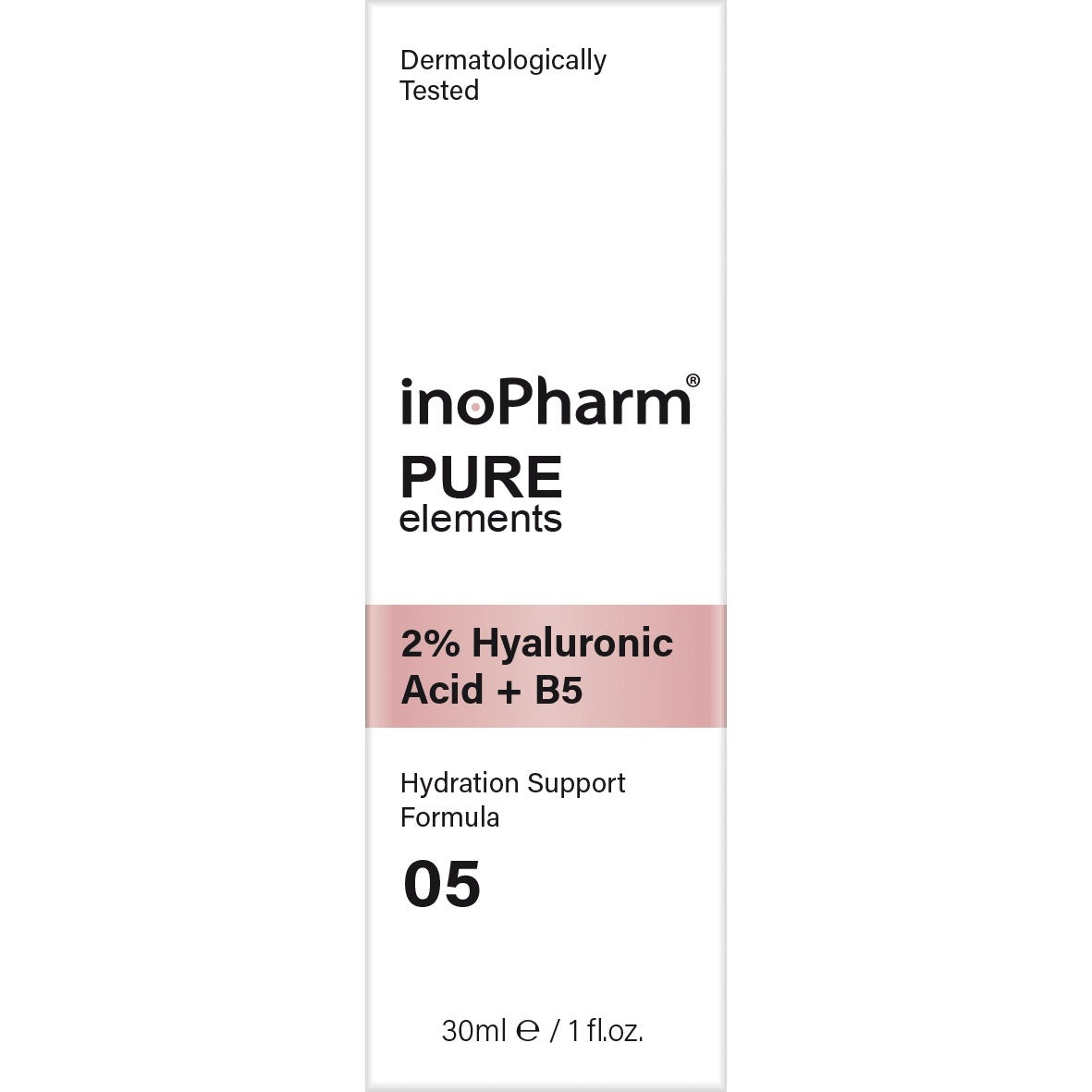 InoPharm Pure Elements 05 - Hydraterend Serum met 2% Hyaluronzuur en Vitamine B5 // 30ml - MISTER33.COM